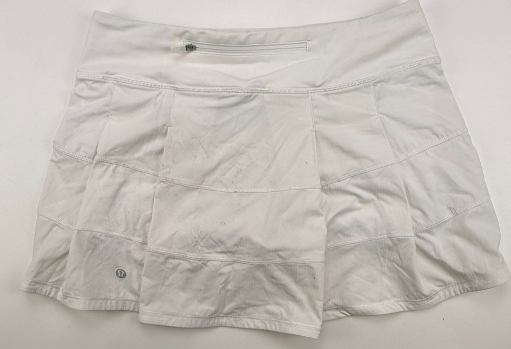 Lululemon Pace Rival Skirt Tall Womens 6 White 15" Tennis Golf Skort LW8A85T